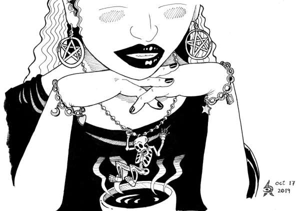 ornament skeleton hangs from string