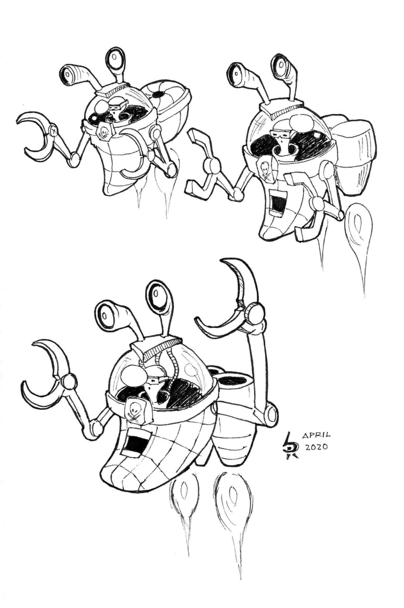 alien space pirates sketch