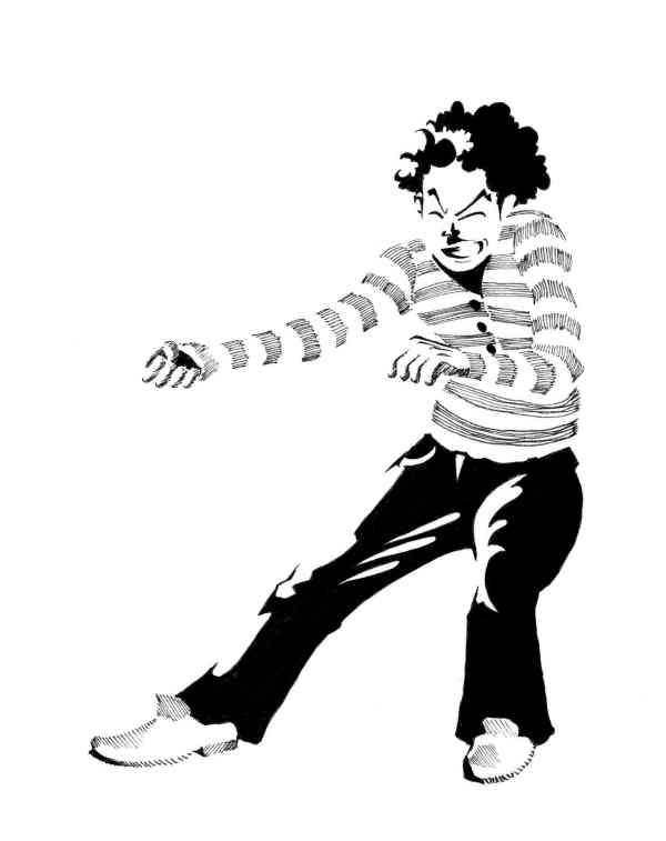 Mime pulling air rope