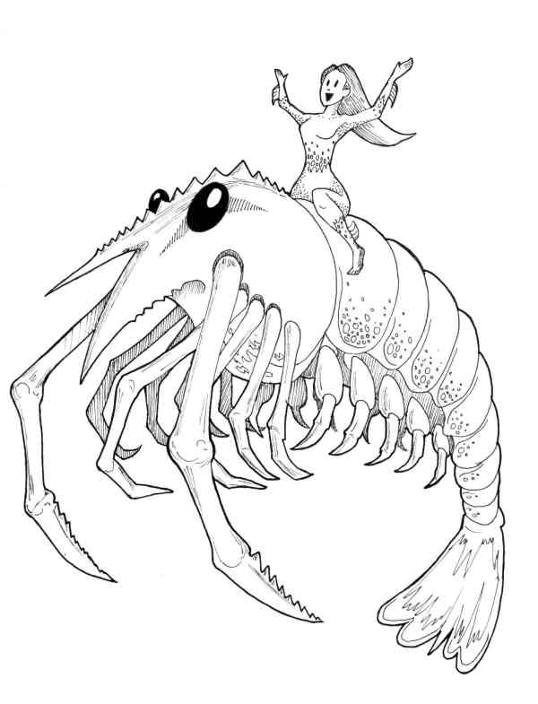 sea girl riding giant shrimp