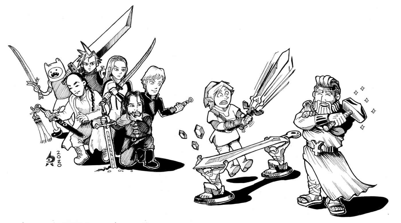 swordmasters try to break blade