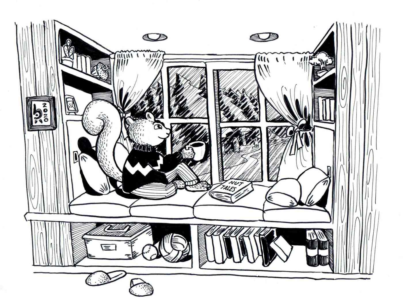 Squirrel watching a storm