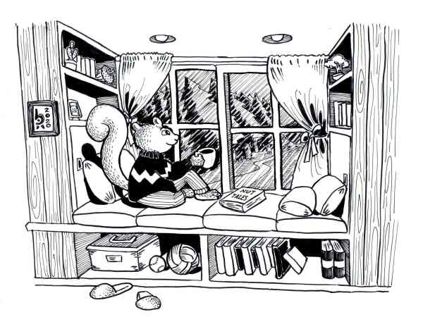 Squirrel watching a storm