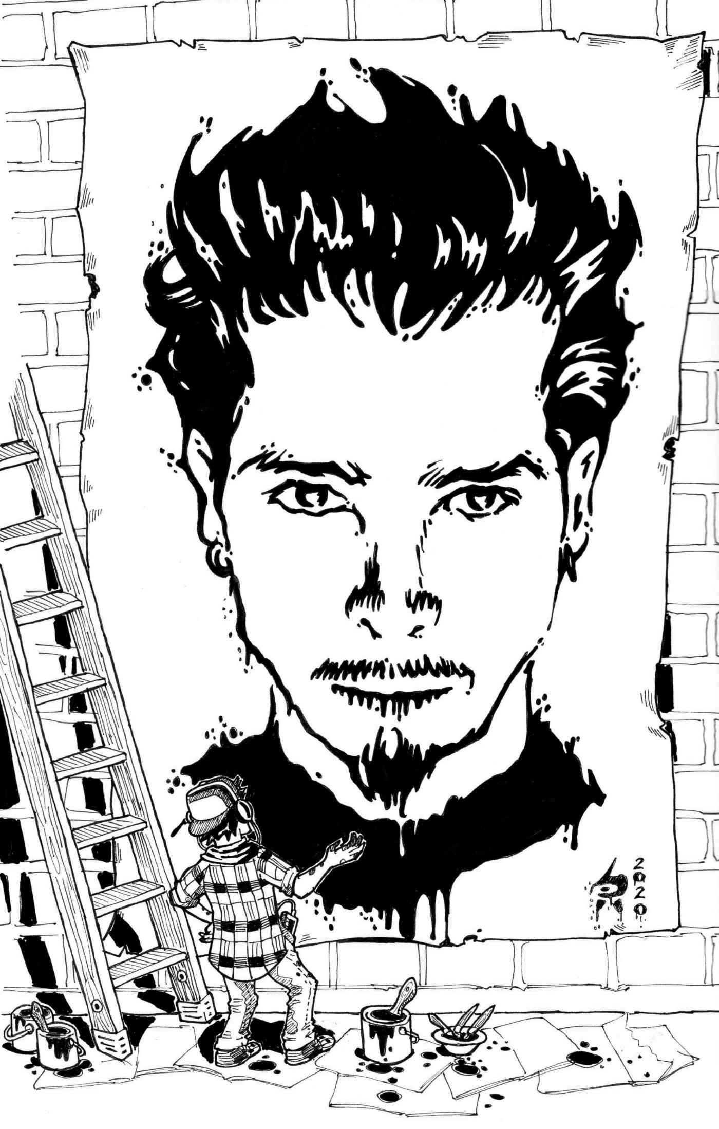 Chris Cornell ink portrait