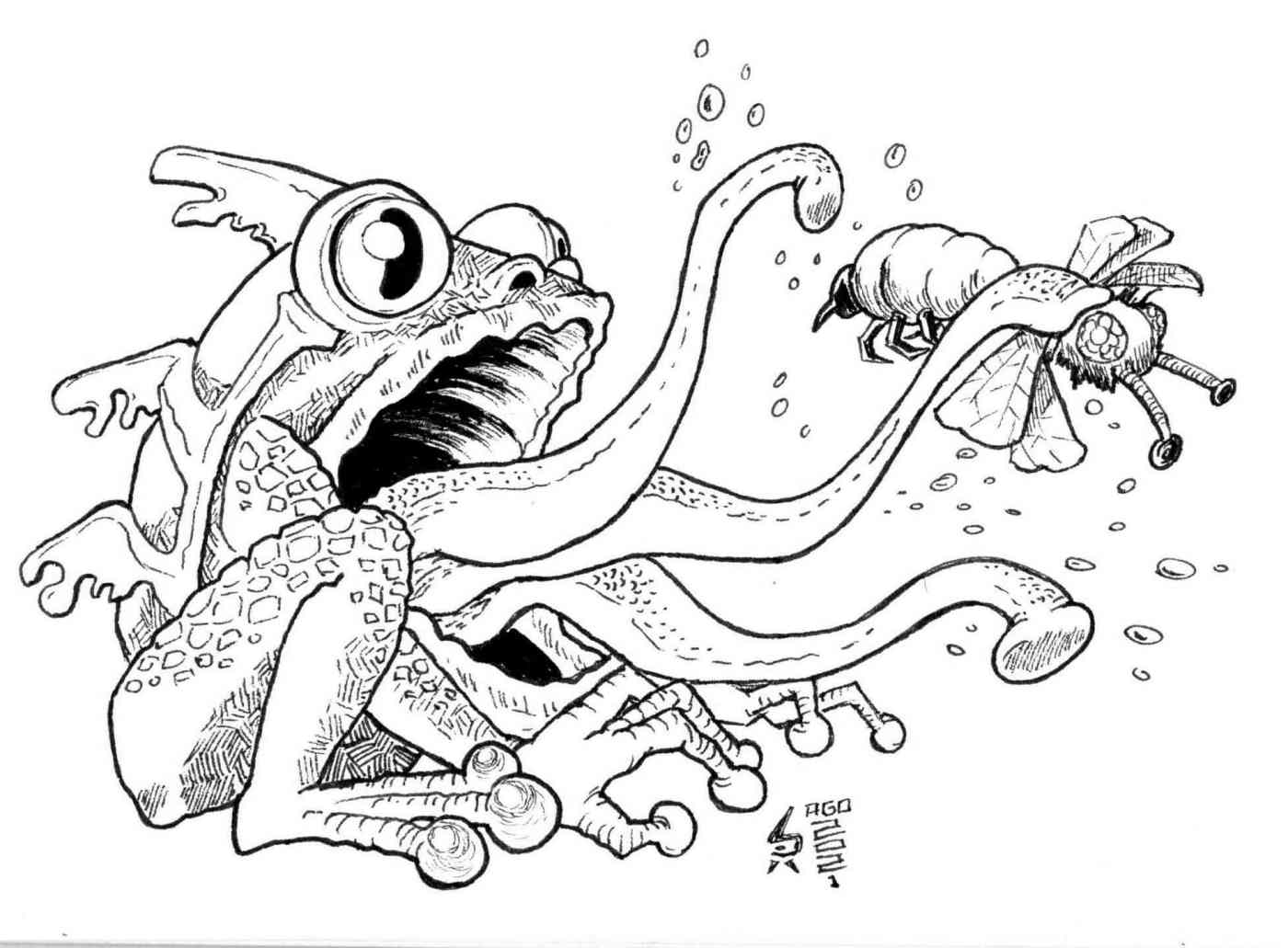 Alienish Frog eating